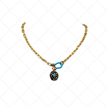 Load image into Gallery viewer, Blue and Gold Necklace
